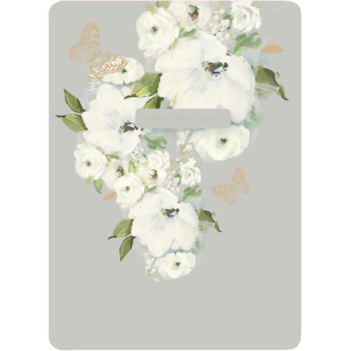 Botanical Blooms Card Collection - White Roses & Butterflies