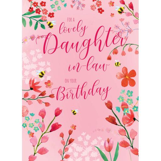 Family Circle Card - Daughter-In-Law - Bees & Flowers