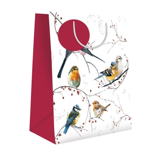 Christmas Gift Bag (Medium) - Birds & Berries