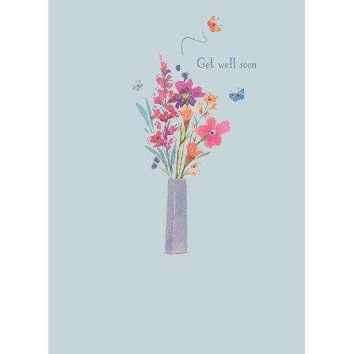 Get Well Soon Card - Floral Vase