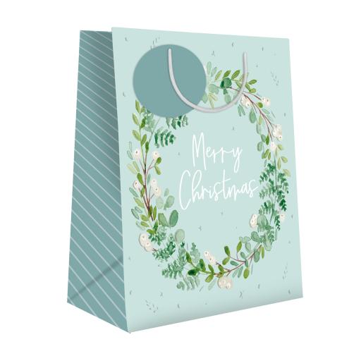 Christmas Gift Bag (Medium) - Mistletoe Wreath