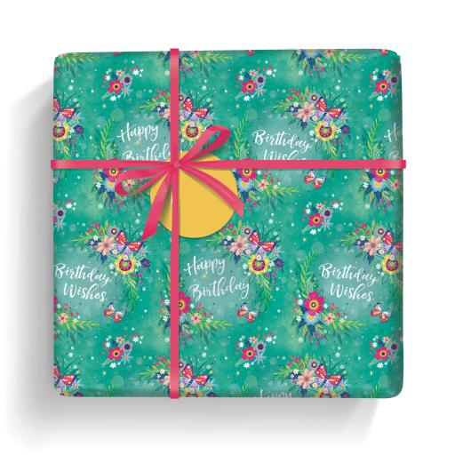 Gift Wrap & Tags - Flower Festival (2 Sheets & 2 Tags)