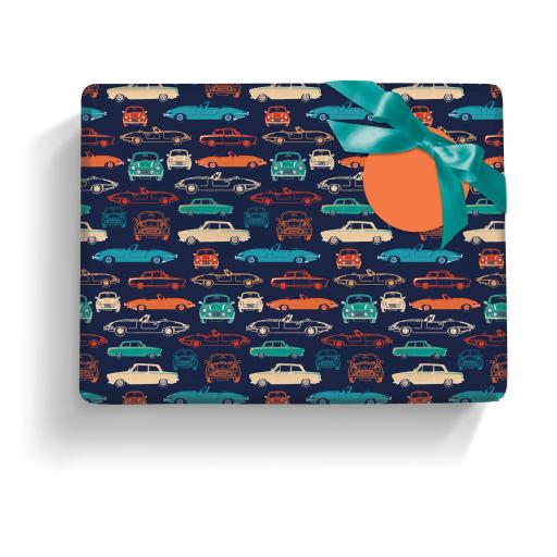 Gift Wrap & Tags - Classic Cars (2 Sheets & 2 Tags)