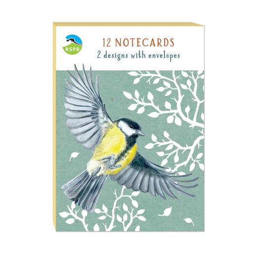 RSPB - In The Wild Stationery - Square Notecard Pack (12 Card Pack) - Garden Birds