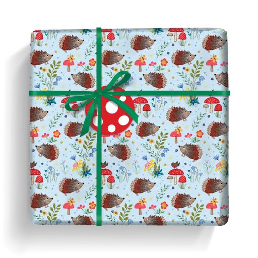 Gift Wrap & Tags - Hedgehogs (2 Sheets & 2 Tags)
