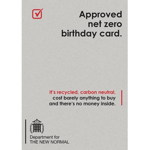 New Normal Card - Approved net zero birthday card