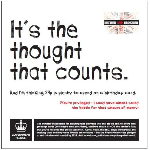 British and Brokeish Card - It's the thought that counts