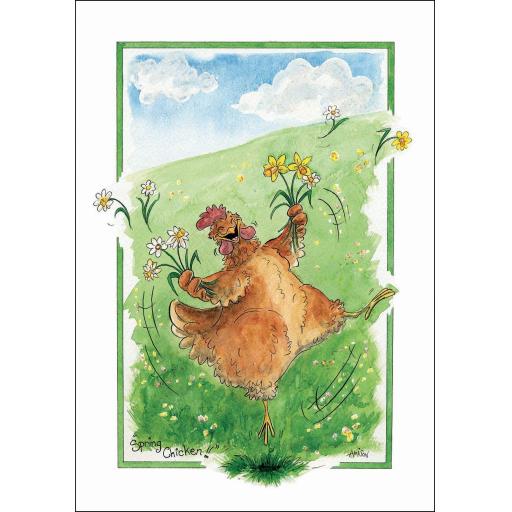 Alisons Animals Card - Spring chicken
