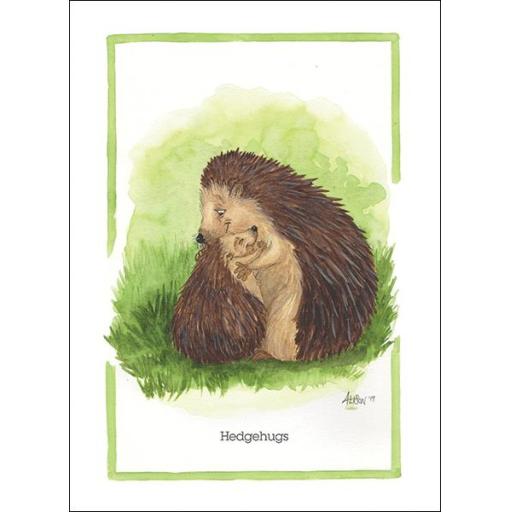 Alisons Animals Card - Hedgehugs