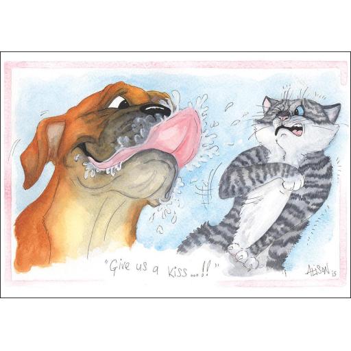 Alisons Animals Card - Give us a kiss