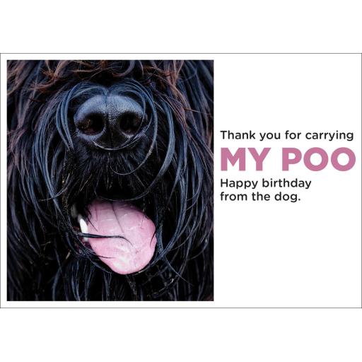 Barking at the Moon Card - Thank you for carrying my poo