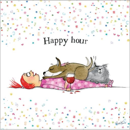 Red and Howling Card - Happy hour
