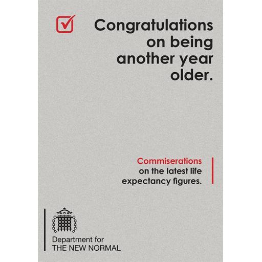 New Normal Card - Congratuations on being a year older