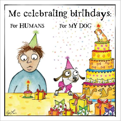 Red and Howling Card - Me, celebrating birthdays