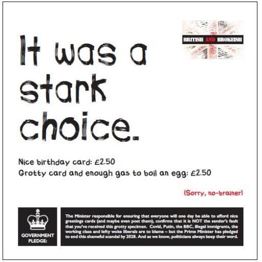 British and Brokeish Card - It was a stark choice