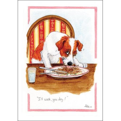 Alisons Animals Card - I'll wash, you dry