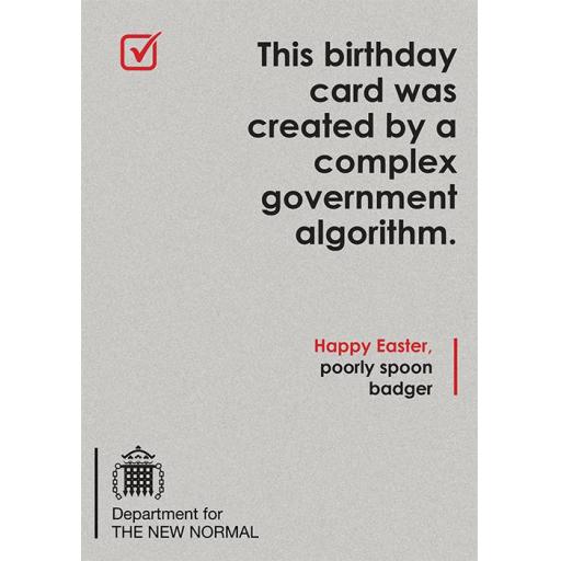 New Normal Card - Birthday card algorithm