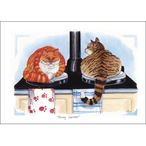 Alisons Animals Card - Pussy warmer