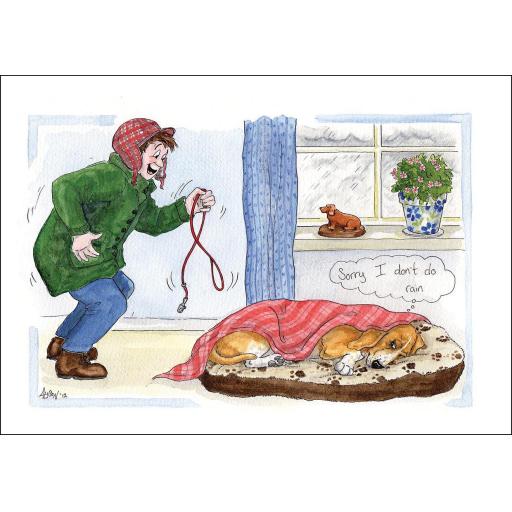 Alisons Animals Card - I don't do rain