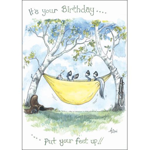 Alisons Animals Card - Put your feet up