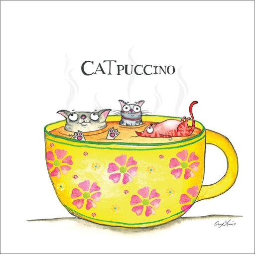 Red and Howling Card - Catpuccino