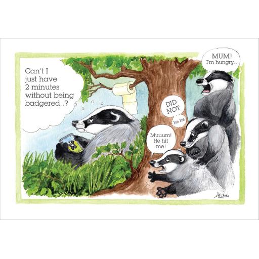 Alisons Animals Card - Stop badgering me
