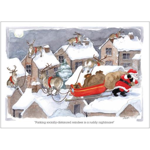 Christmas Card - Alisons Animals - Socially distanced reindeer