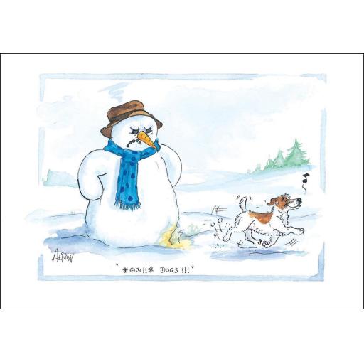 Christmas Card - Alisons Animals - Yellow snowman