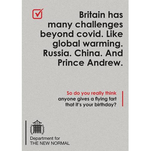 New Normal Card - Britan has many challenges