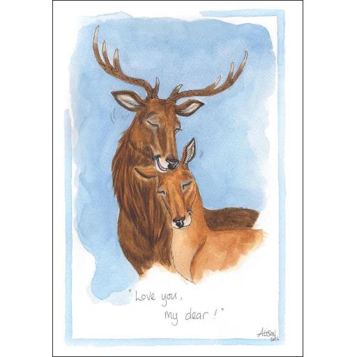 Christmas Card - Alisons Animals - Love you, my dear