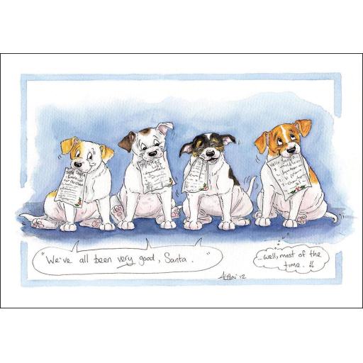 Christmas Card - Alisons Animals - We've all been very good