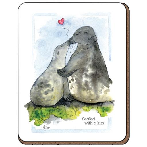 Coaster - Alisons Animals - Sealed with a kiss