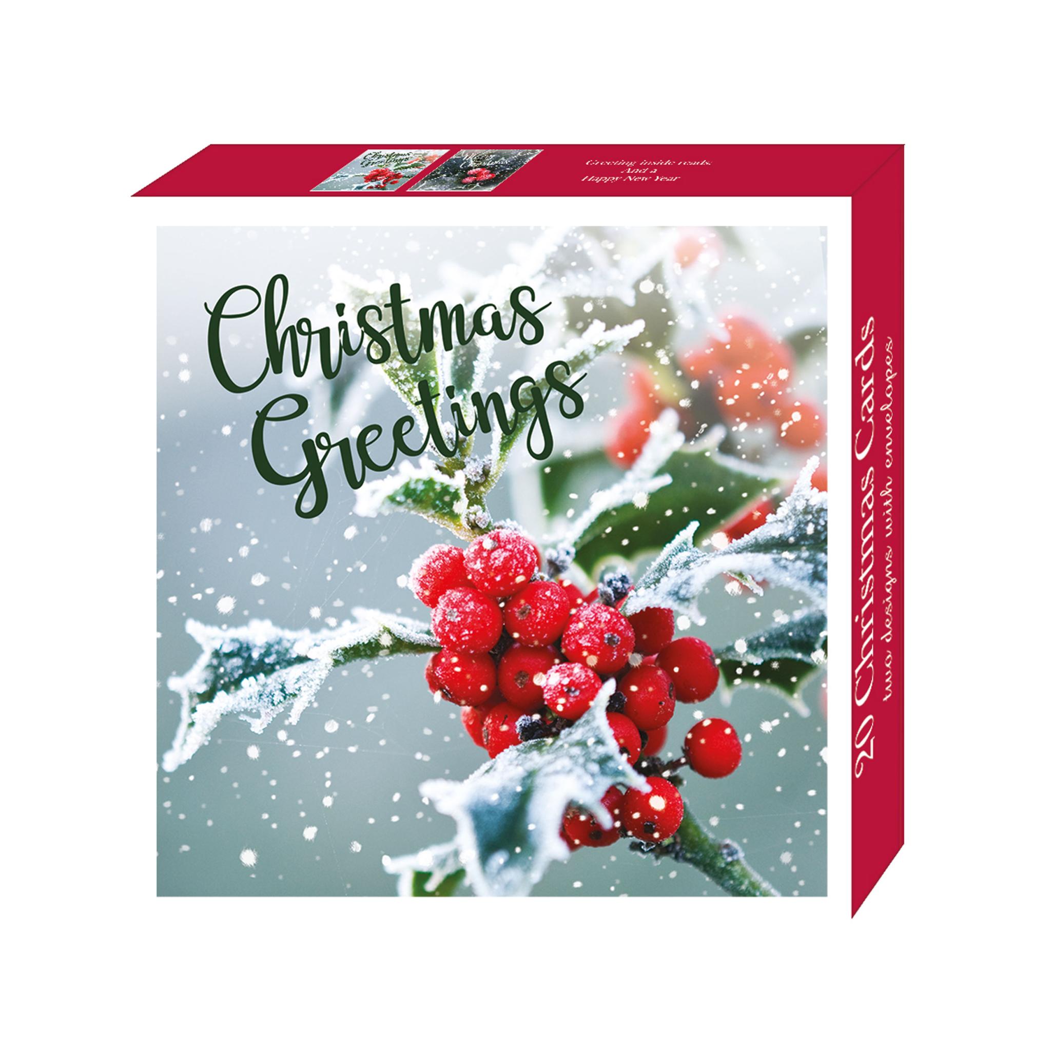 Assorted Christmas Cards Holly Greetings